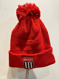 Bobble Hat - Red with Club Crest