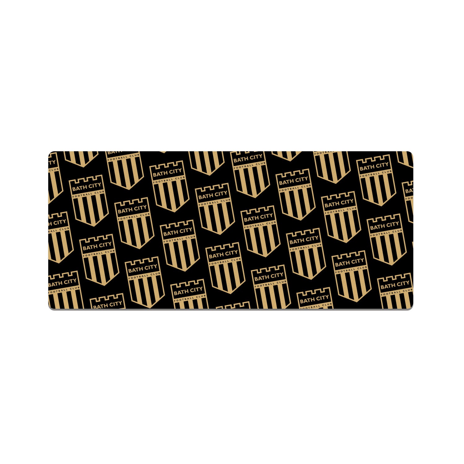 Bath City Black and Gold Repeat Crest Gaming Mat